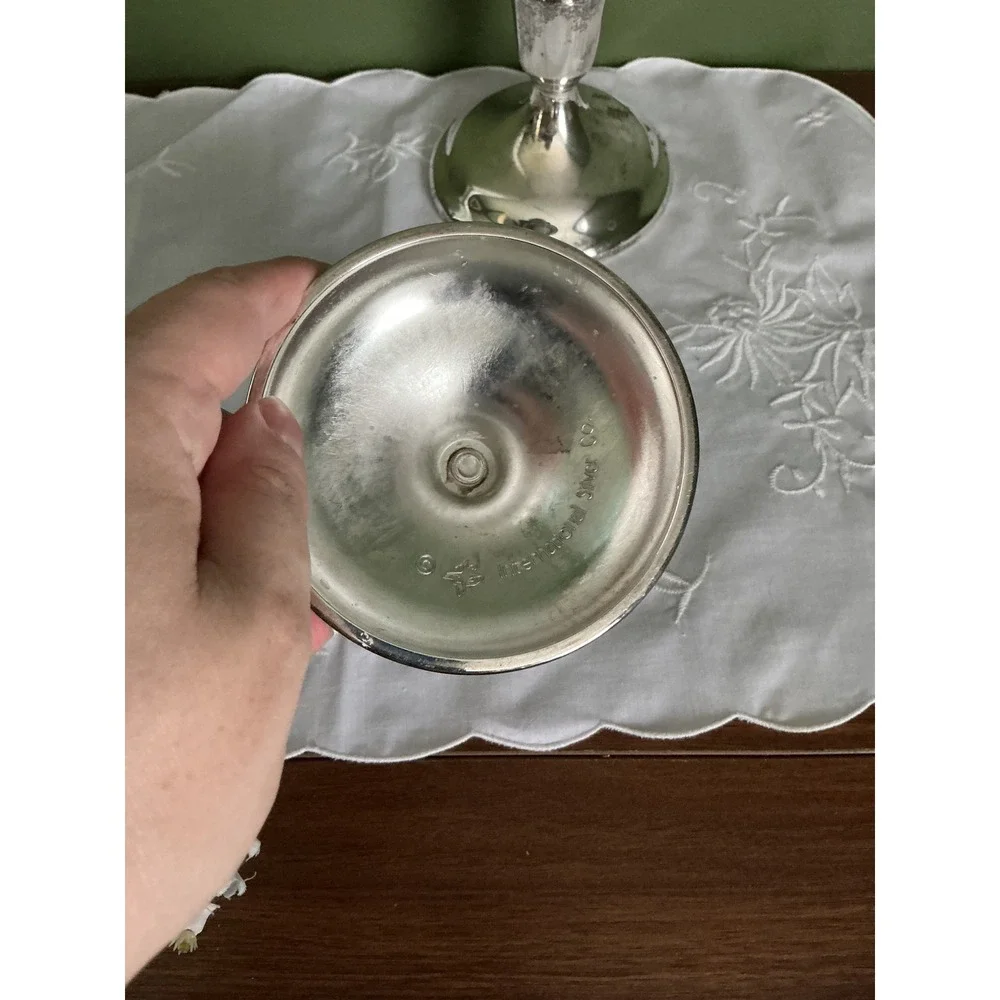 International‎ Silver Co Silver Plated Weighted Candlestick Holders Pair Vintage